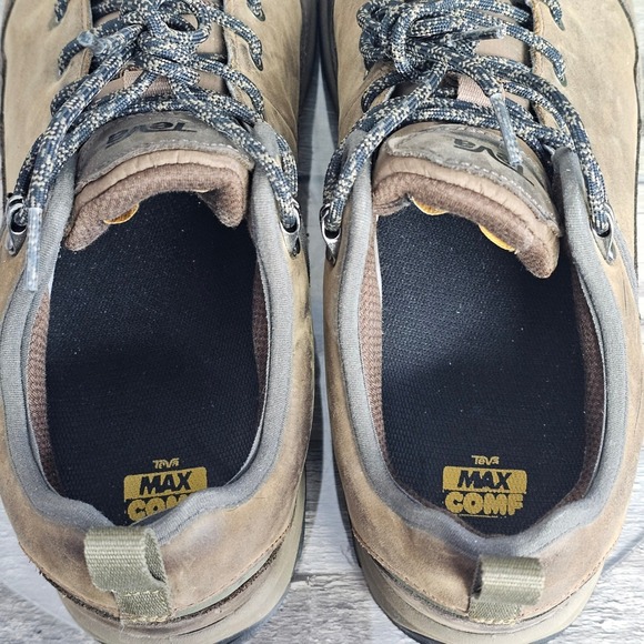 Teva Riva RP Brown Leather Waterproof Hiking Shoes Vibram Sole Men Size 10.5 - Picture 4 of 9